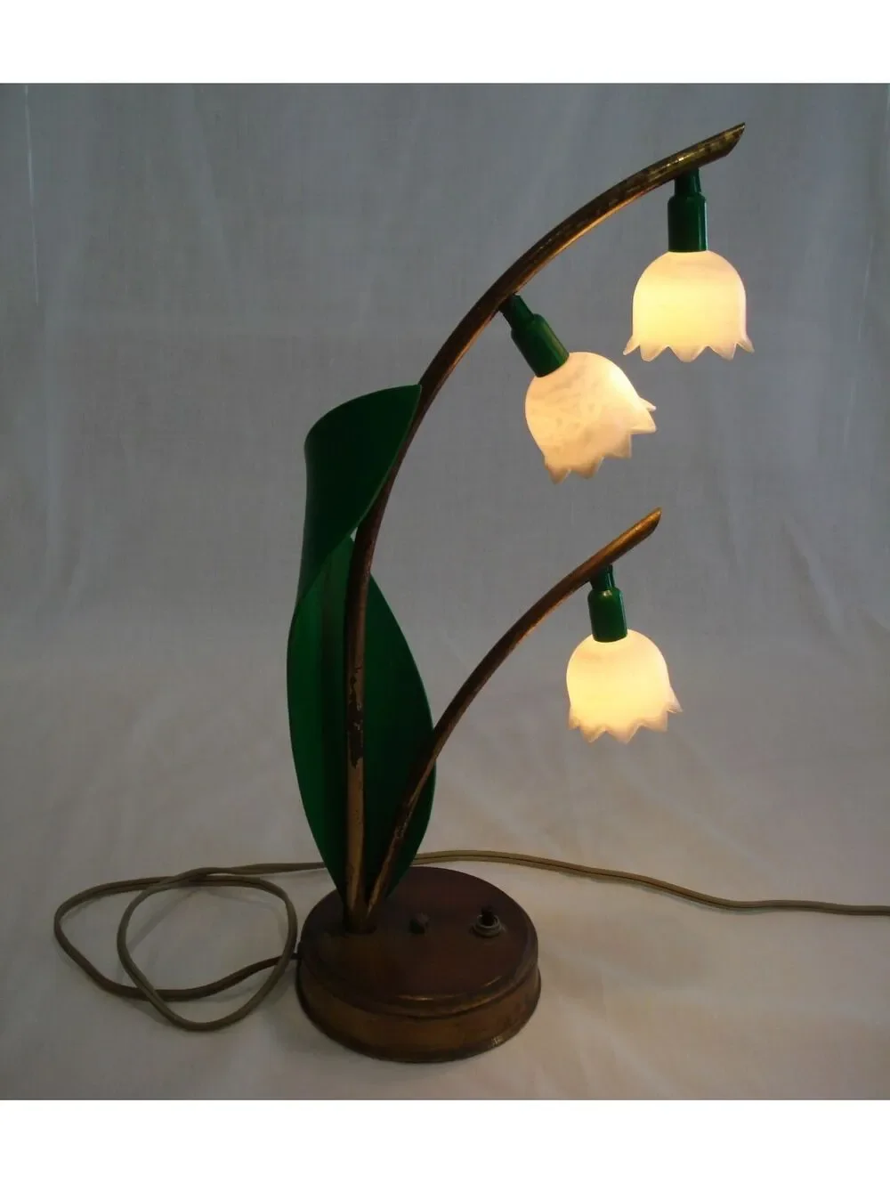 Vintage 1940's Lily of the Valley Table Lamp by Astro Lamps of Hollywood, CA